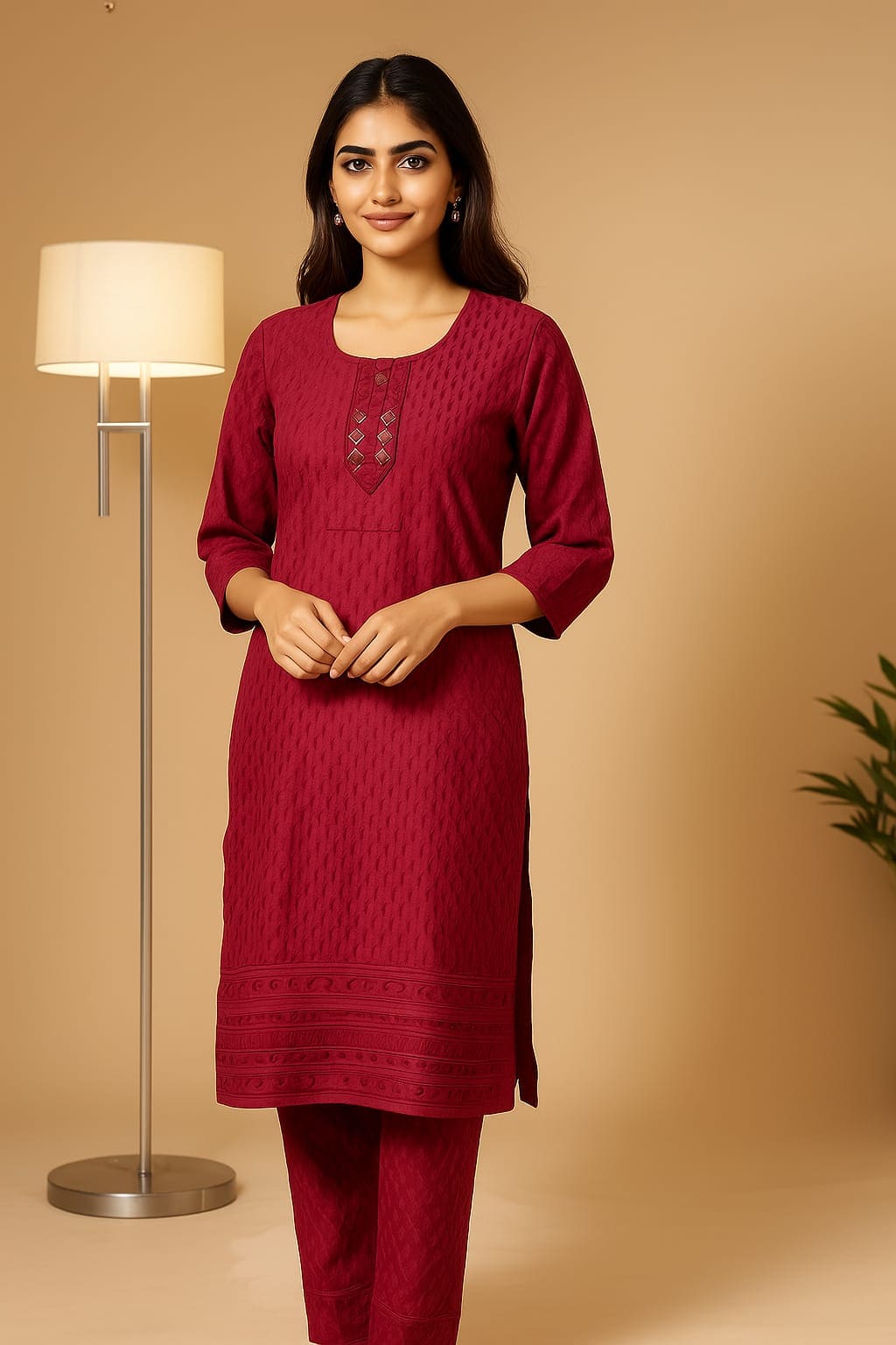 D.Gokuldas NX - Maroon Kurti